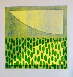 Stampa astratta modernista colorata e audace Monoprint Monotype Painting Print Pierre Obando