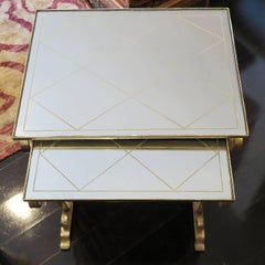 Pierre Oesch Mirrored Nesting Tables, Switzerland, circa 1925