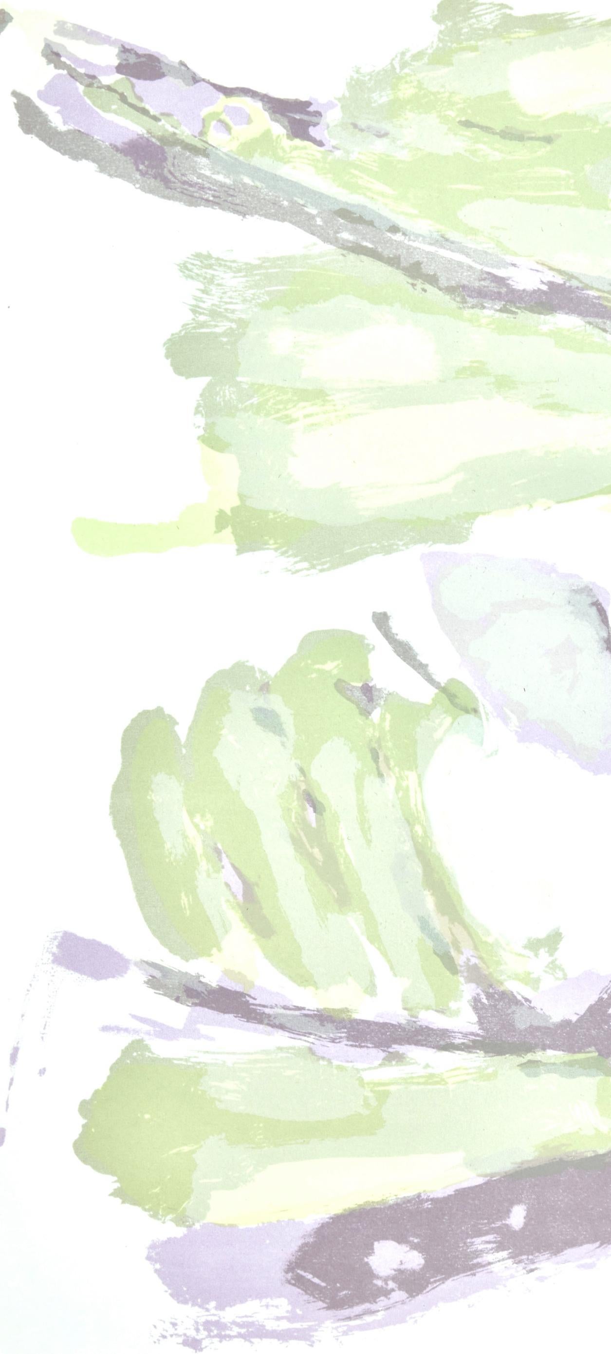 Sans titre, L'Hommage à Georges Braque, Derrière le miroir - Abstract Print Blanco de Pierre Pallut