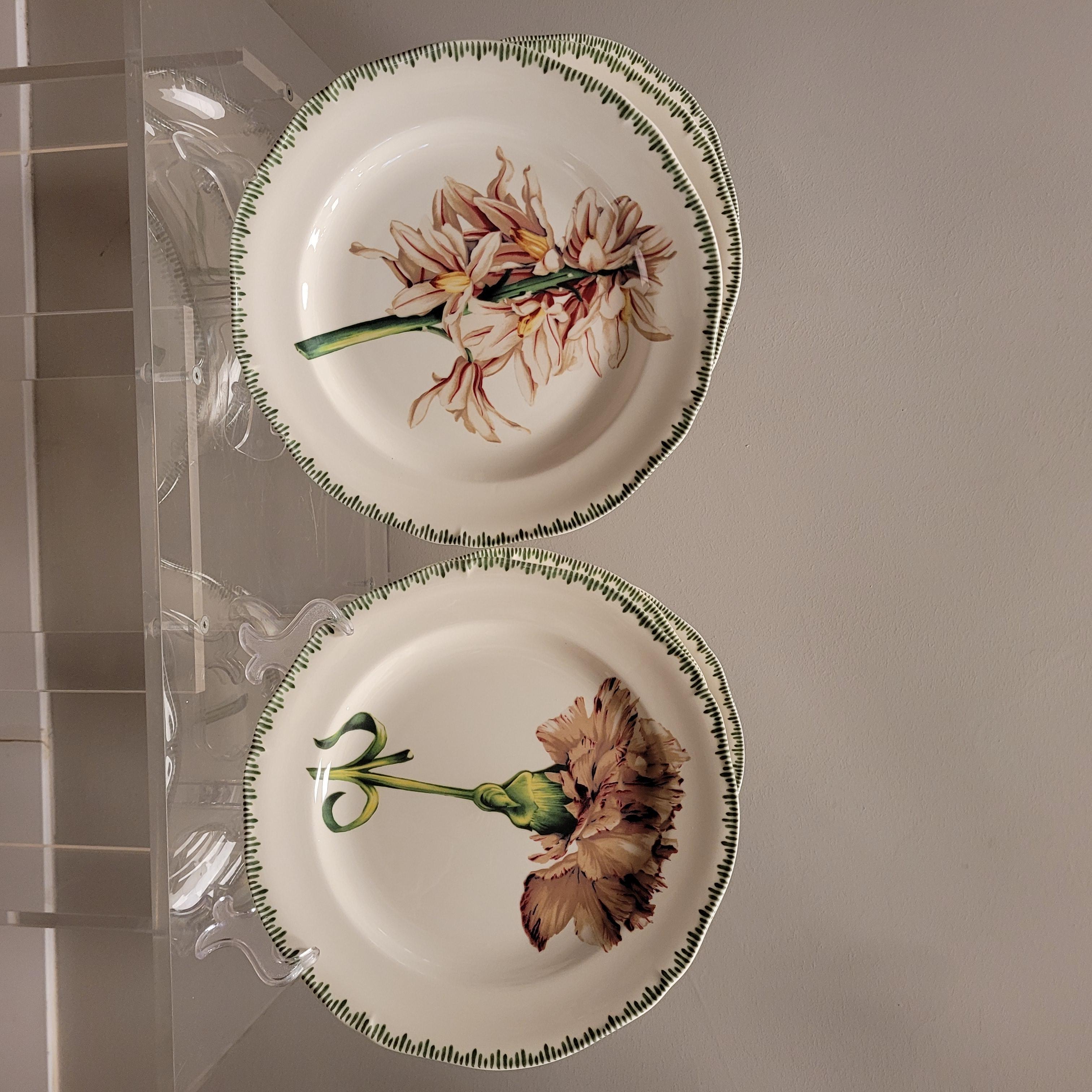 Français Pierre Patrick Frey Gien  Fleurs en porcelaine  6 Assiette à salade en vente