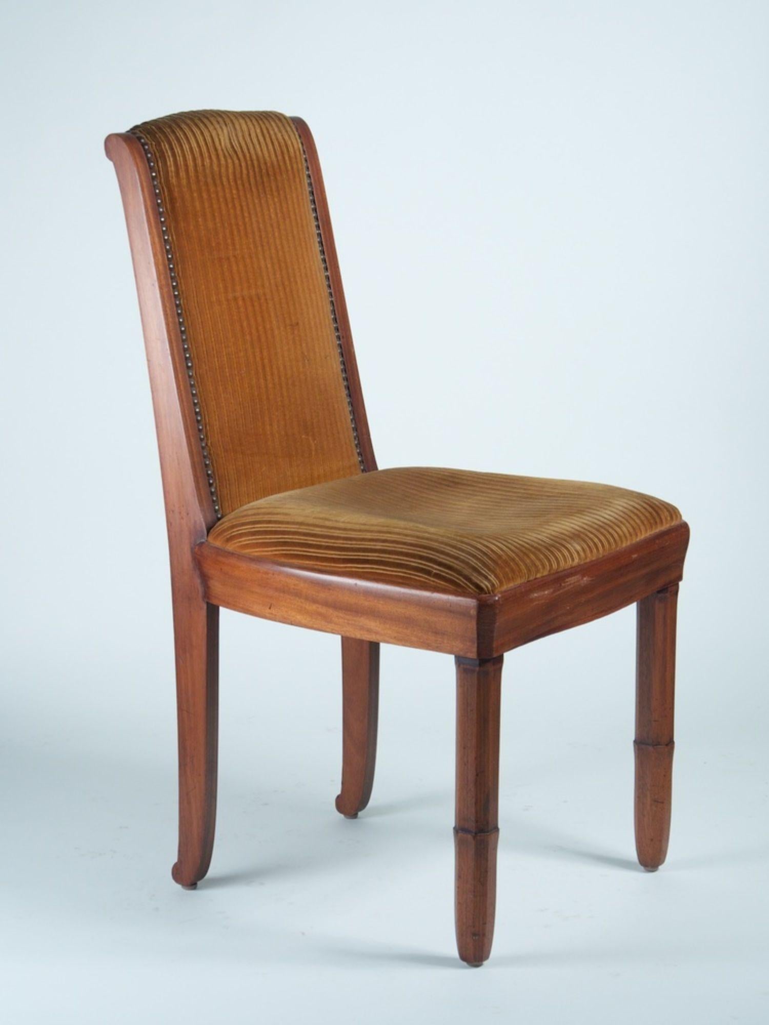 Art Deco Pierre-Paul Montagnac Set of 4 Dining Chairs For Sale