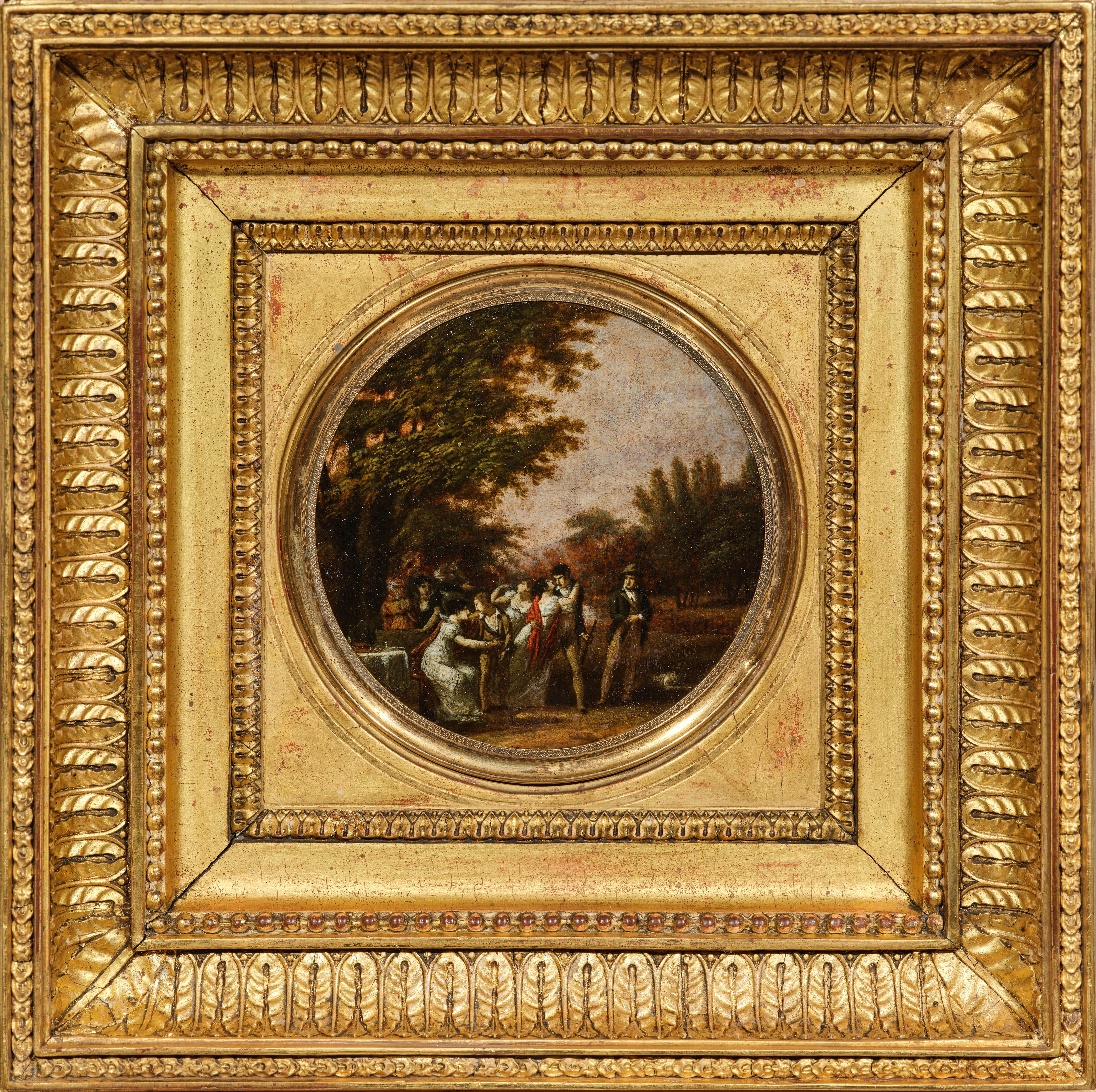 Figurative Painting Pierre-Paul Prudhon - The Departure of Vendéens, une huile sur carton de Pierre-Paul Prud'hon