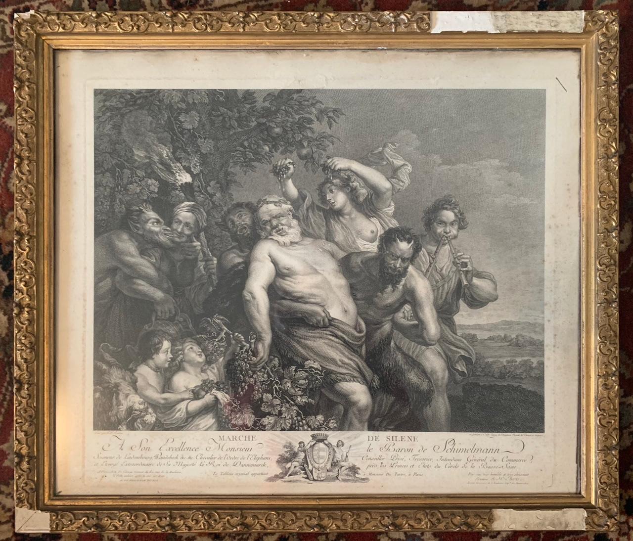 Pierre Paul Rubens « Silène’s Walk », Engraving 18th Century For Sale 4