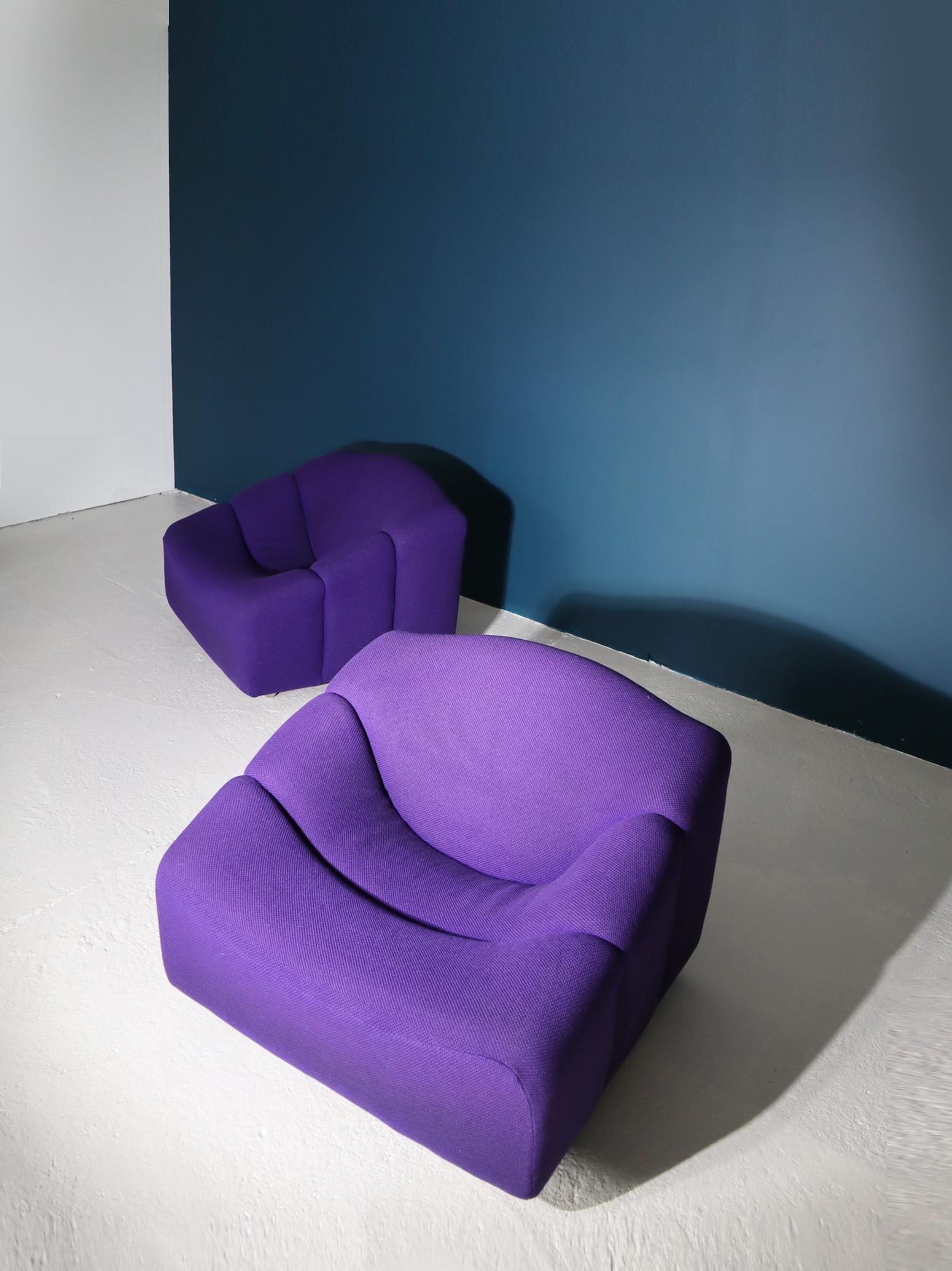 Upholstery Pierre Paulin ABCD Set of Two Armchairs for Artifort, 1960 For Sale