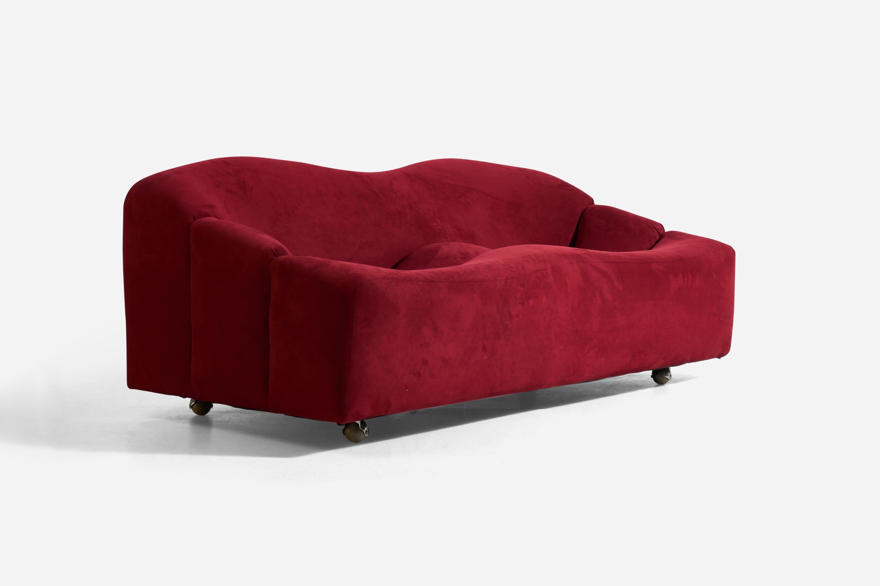 Pierre Paulin, ABCD-Sofa, roter Samt, Bein, Niederlande, 1960er Jahre (Moderne der Mitte des Jahrhunderts) im Angebot