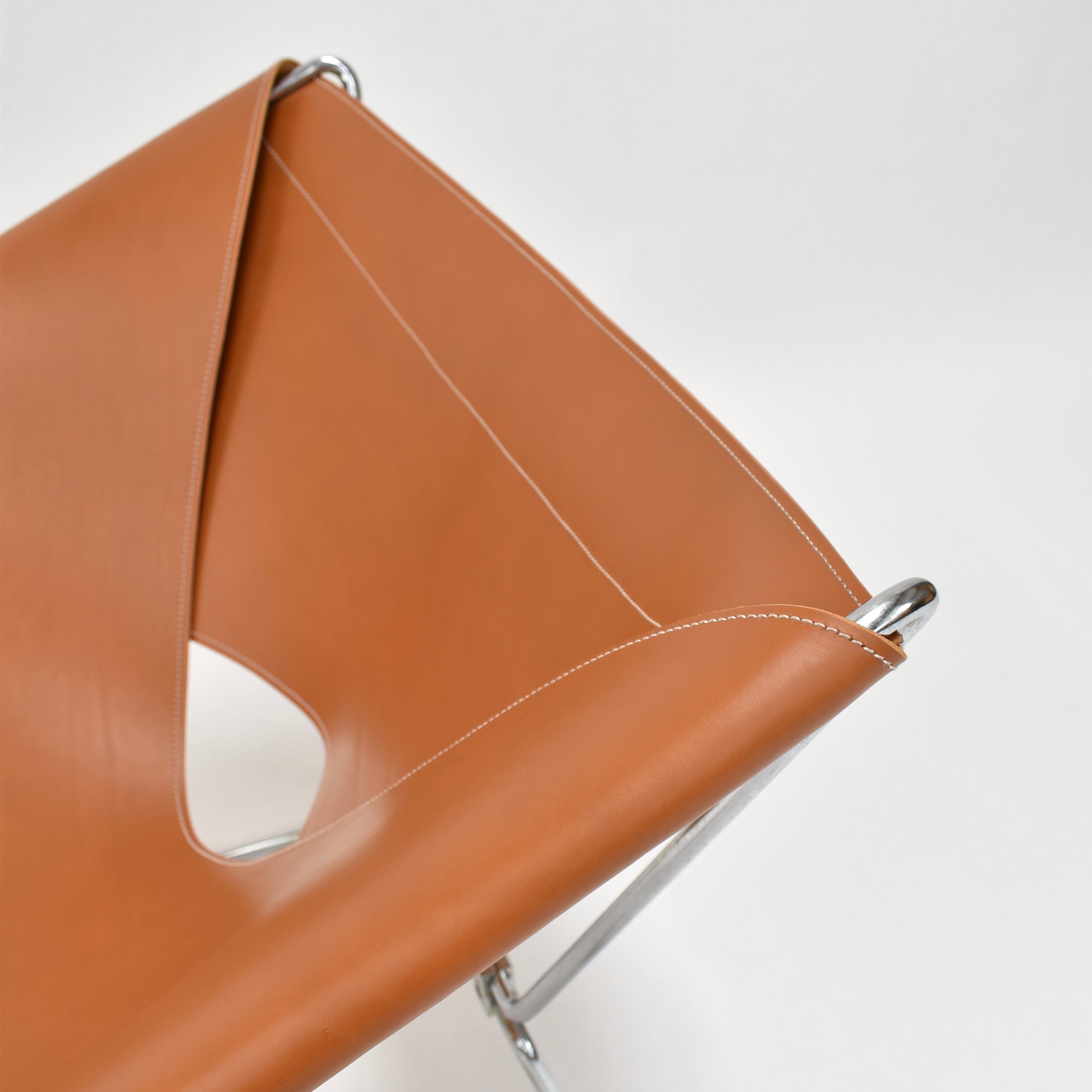 1x Pierre Paulin AP-14 'Anneau' Butterfly Chair with New Saddle Leather, 1950s 13