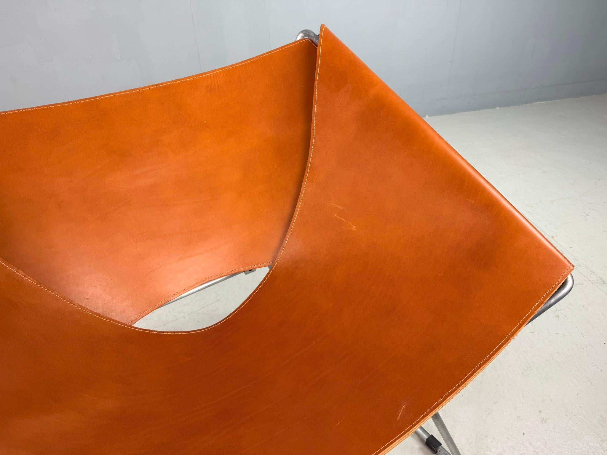 Pierre Paulin AP-14 cognacfarbener Ledersessel für A. Polak, 1955 im Angebot 4