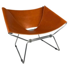 Poltrona in pelle cognac Pierre Paulin AP-14 per A. Polak, 1955