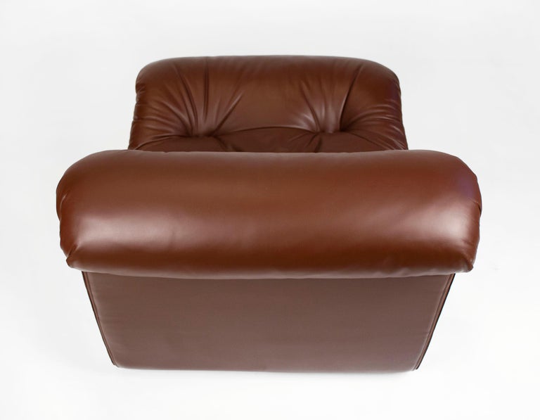 Pierre Paulin Artifort Lounge Chair and Ottoman in Chocolate Brown