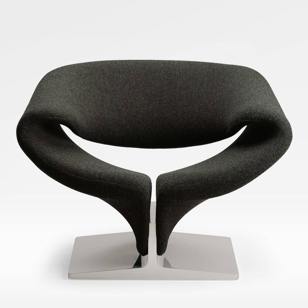 Mid-Century Modern Pierre Paulin Artifort Ribbon Lounge Chair in Kvadrat Tonus Fabric For Sale