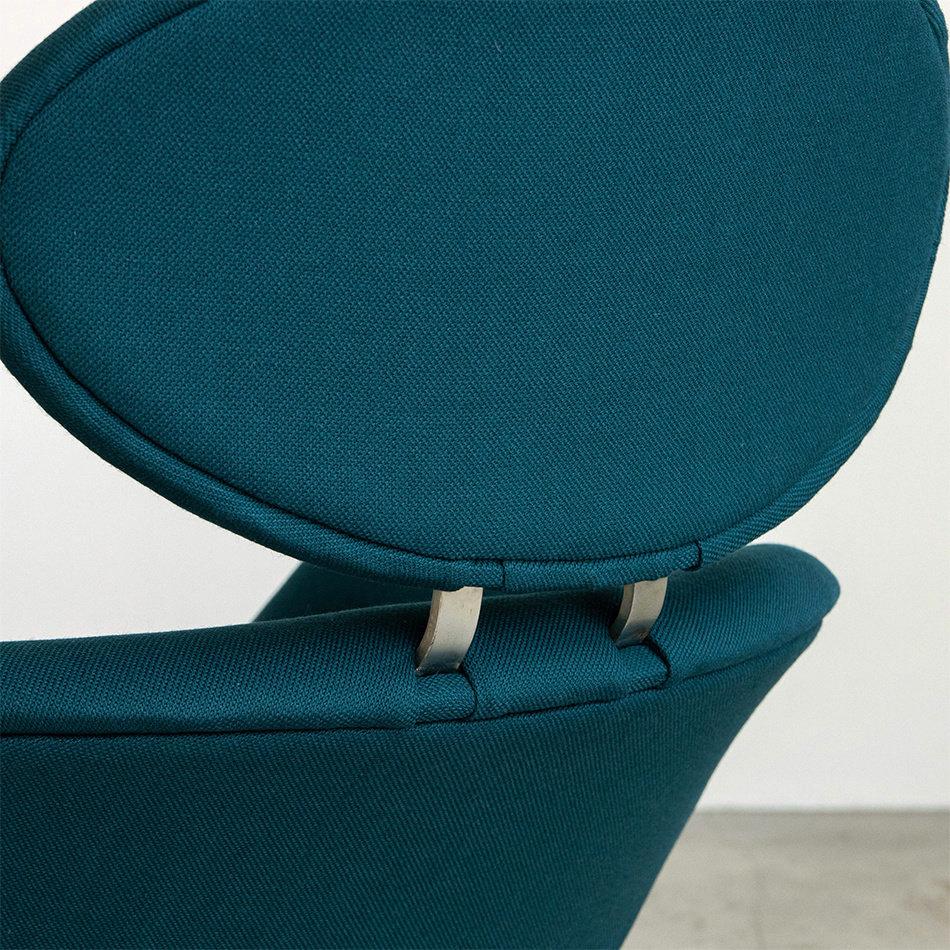 Steel Pierre Paulin Big Tulip F551 Lounge Chair in Petrol Wool for Artifort
