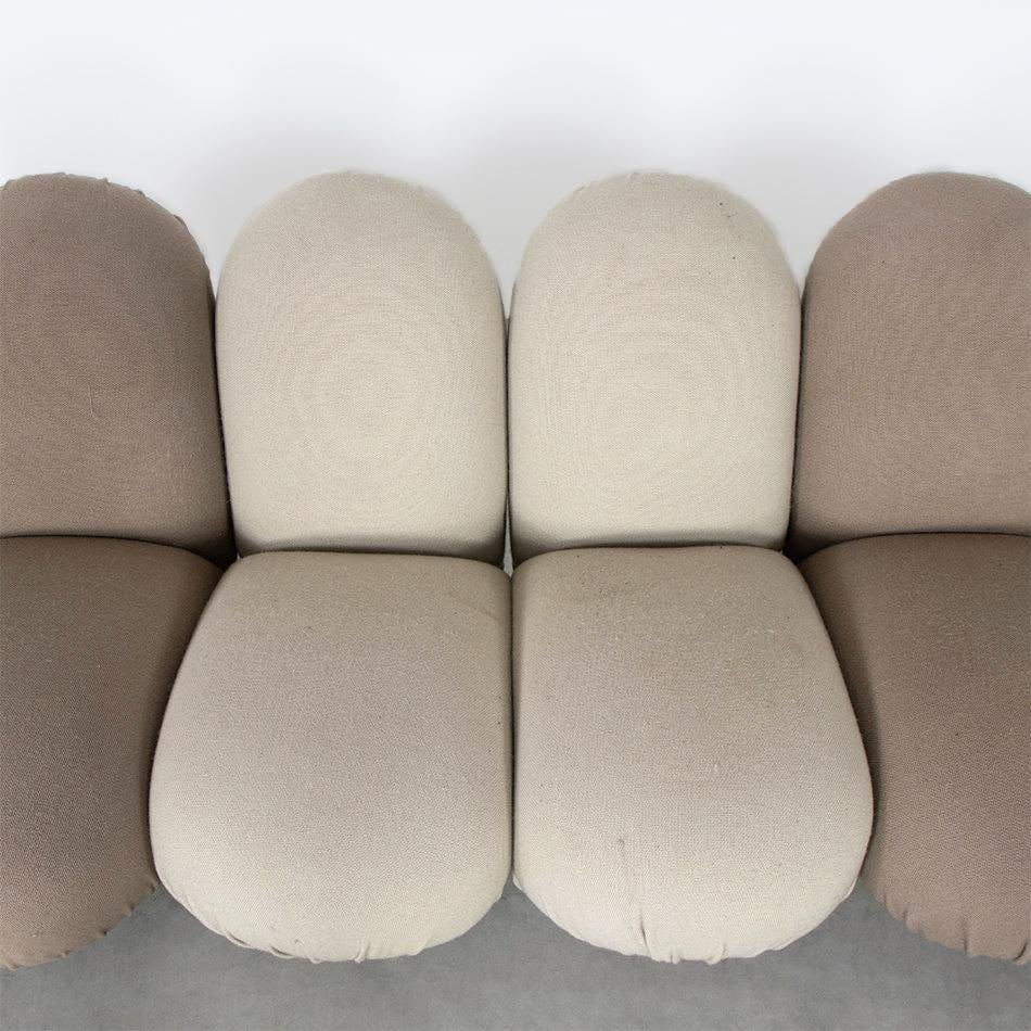 Dutch Pierre Paulin 'Blub Blub' Sofa in Tan / Brown Fabric for Artifort, Netherlands