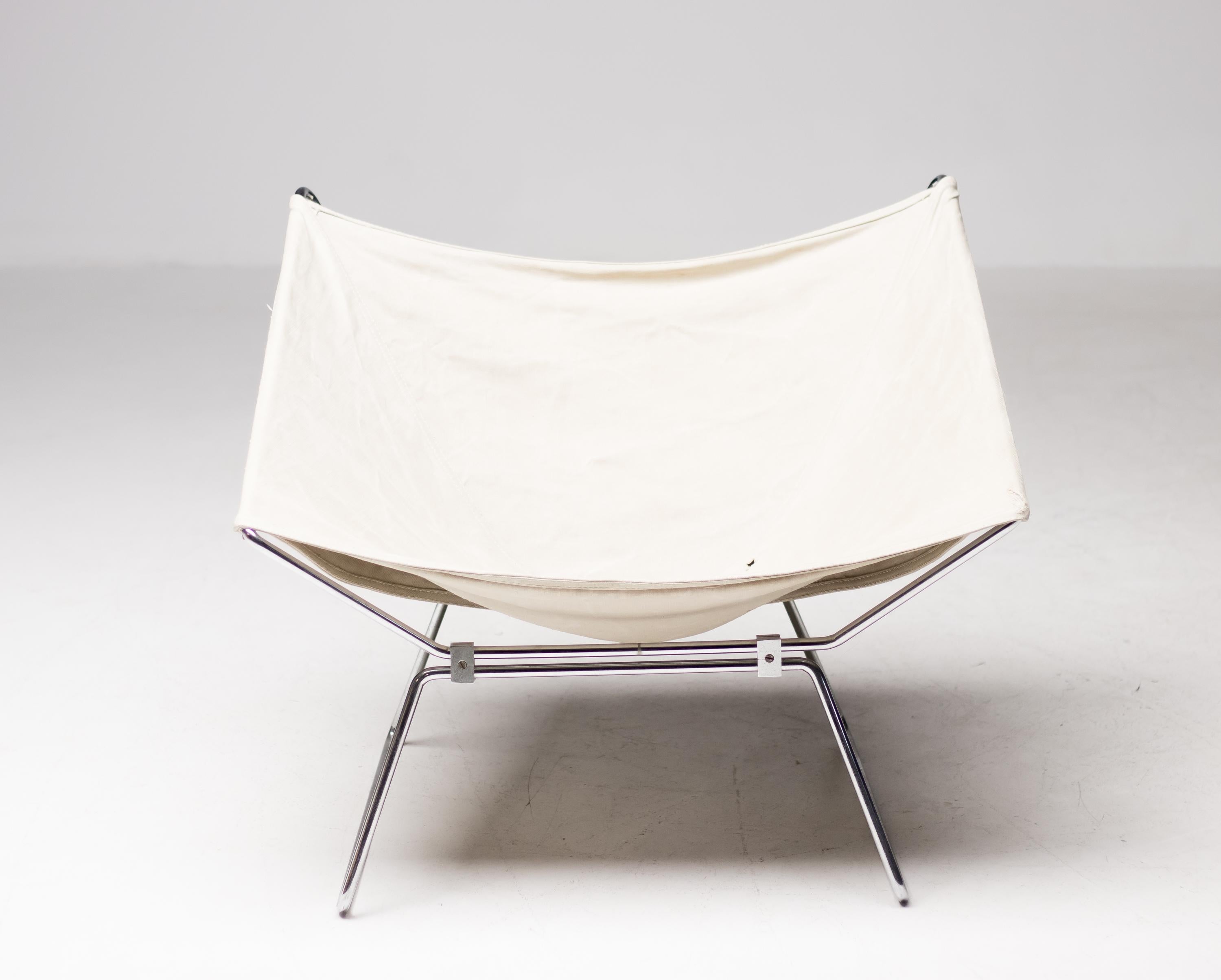Mid-Century Modern Pierre Paulin Canvas Lounge Chair for AP Originals, 1954