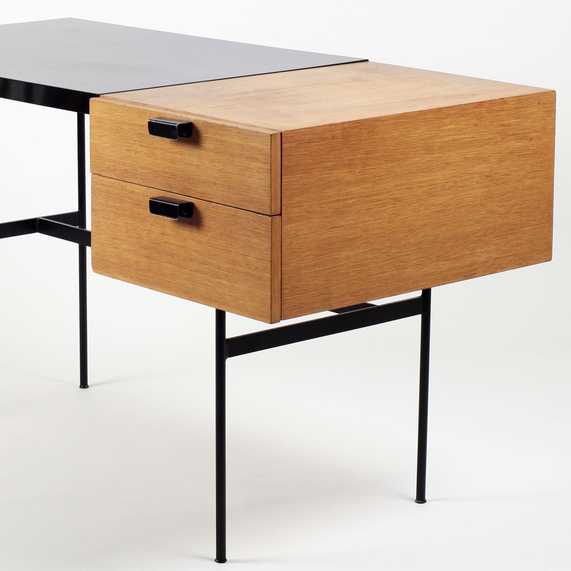 Veneer Pierre Paulin CM 141 Desk for Thonet, France, 1954