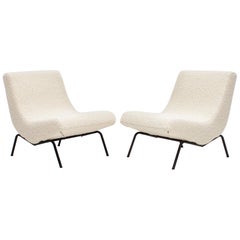 Pierre Paulin CM 194 Lounge Chairs in Pierre Frey fabric, Thonet, France, 1950s