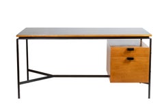 Pierre Paulin, Desk in Oak and Metal, 1950s
