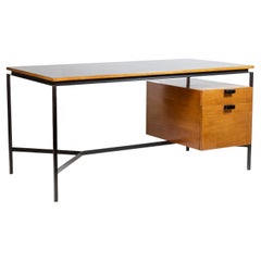 Pierre Paulin, Desk in Oak and Metal, 1950s