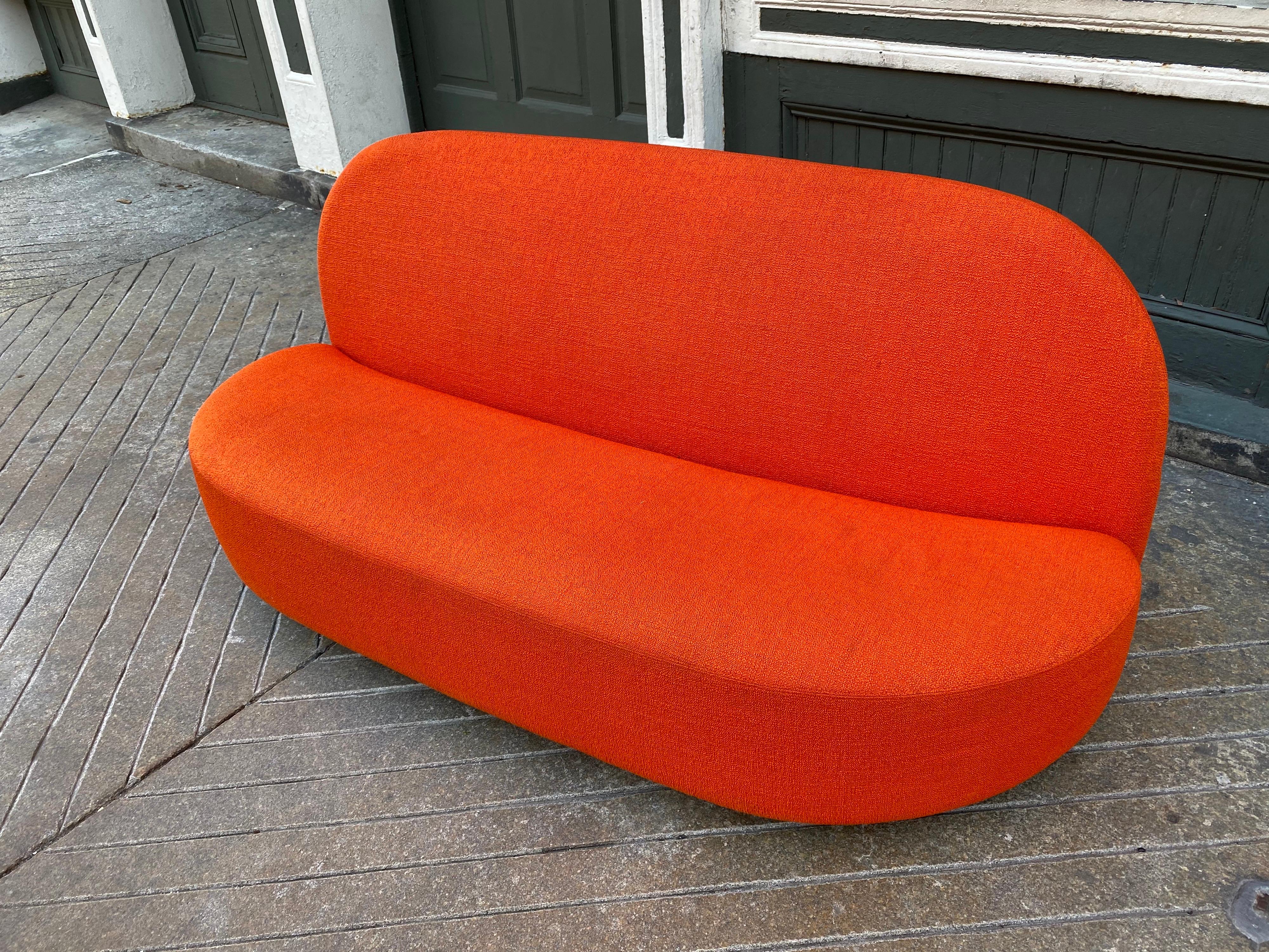 Pierre Paulin Elysee loveseat for Ligne Roset. Original Paulin Design taken from his archives and produced with high-density foam. Very sculptural design, great look and scale!
