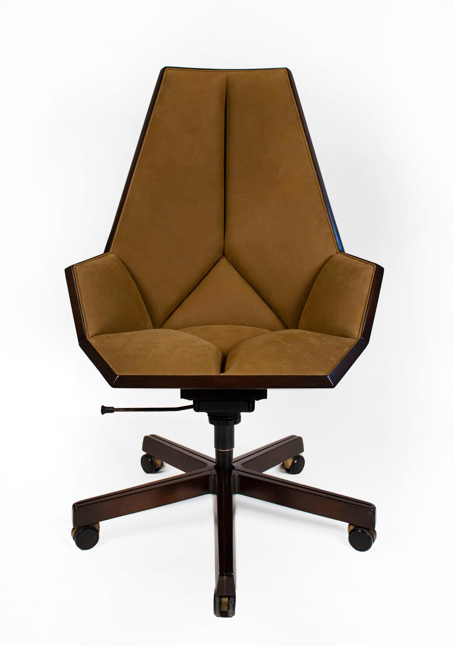Pierre Paulin Executive Chair Model 1031 for Baker in Cane Mahogany & Suede In Good Condition In Dallas, TX