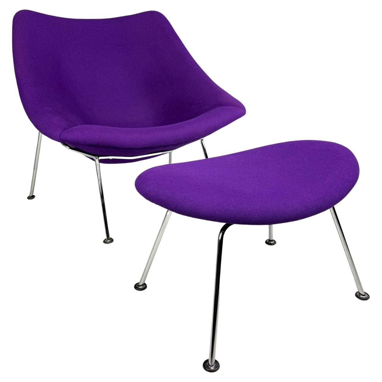 Pierre Paulin F157 "Big Oyster" Lounge Chair 
Foot Stool for Artifort, 1964