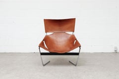 Pierre Paulin F444 Leather and Chrome Lounge Chair