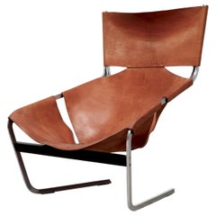 Pierre Paulin F444 Leather and Chrome Lounge Chair
