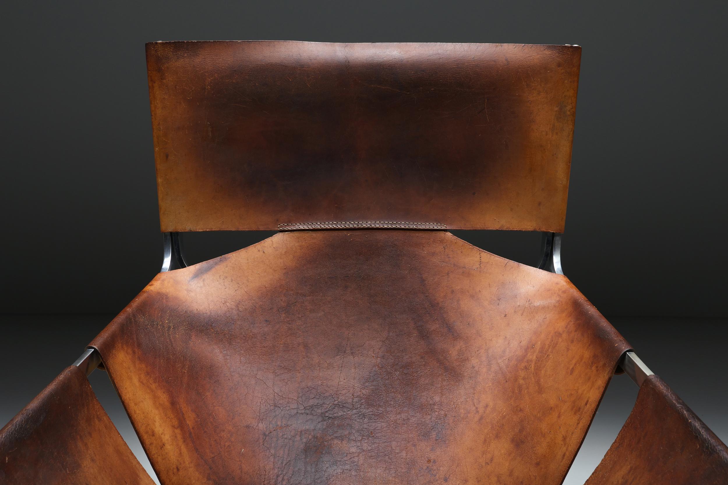 Pierre Paulin F444 Leather Lounge Chair Artifort, Holland, 1970s 1