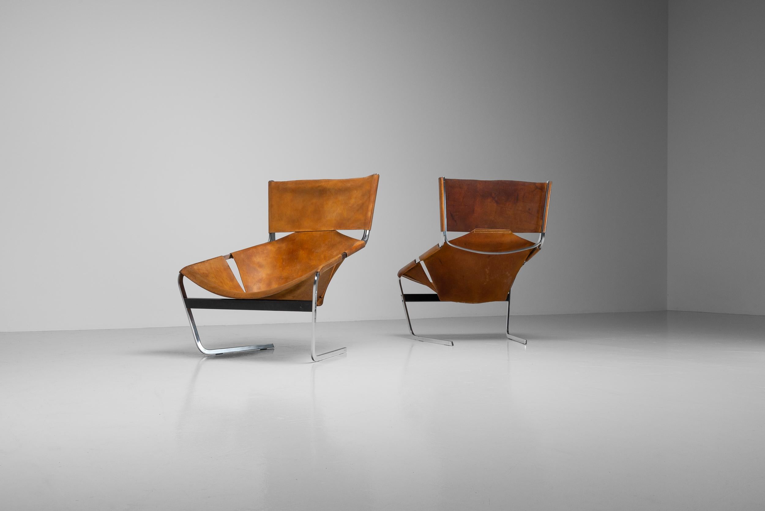 Mid-20th Century Pierre Paulin F444 lounge chairs pair Artifort 1963 For Sale