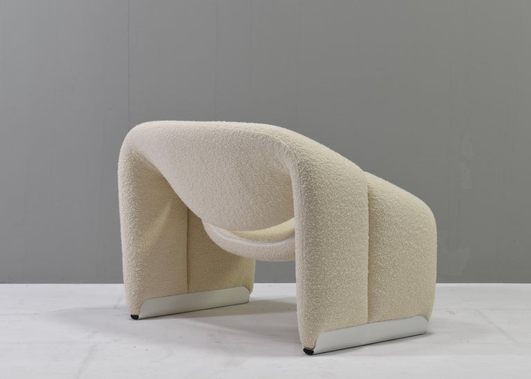 Aluminum Pierre Paulin F598 Groovy Chair for Artifort New Upholstery, Netherlands, 1972 For Sale