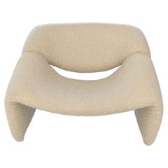Pierre Paulin F598 Groovy Lounge Chair in Light Creme Bouclé Wool for Artifort