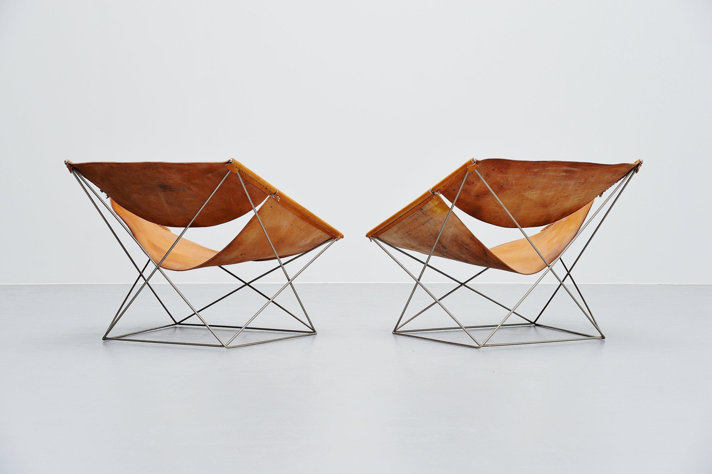Mid-Century Modern Pierre Paulin F675 Butterfly Chair Pair Artifort, 1963