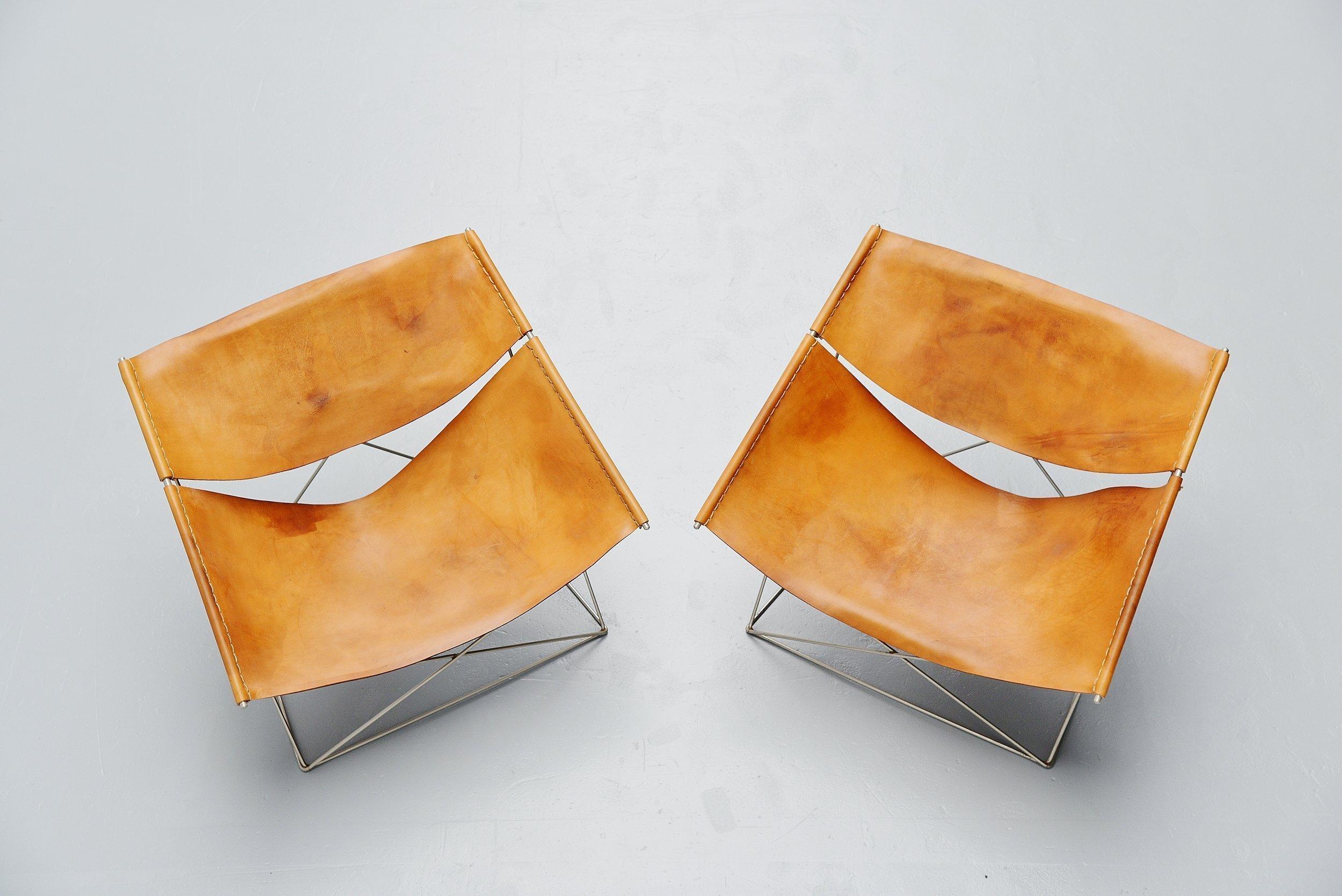 Dutch Pierre Paulin F675 Butterfly Chair Pair Artifort, 1963