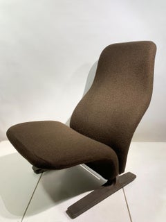 Pierre Paulin, F784 “Concorde” Lounge Chair, in Brown Fabric for Artifort, 1960s