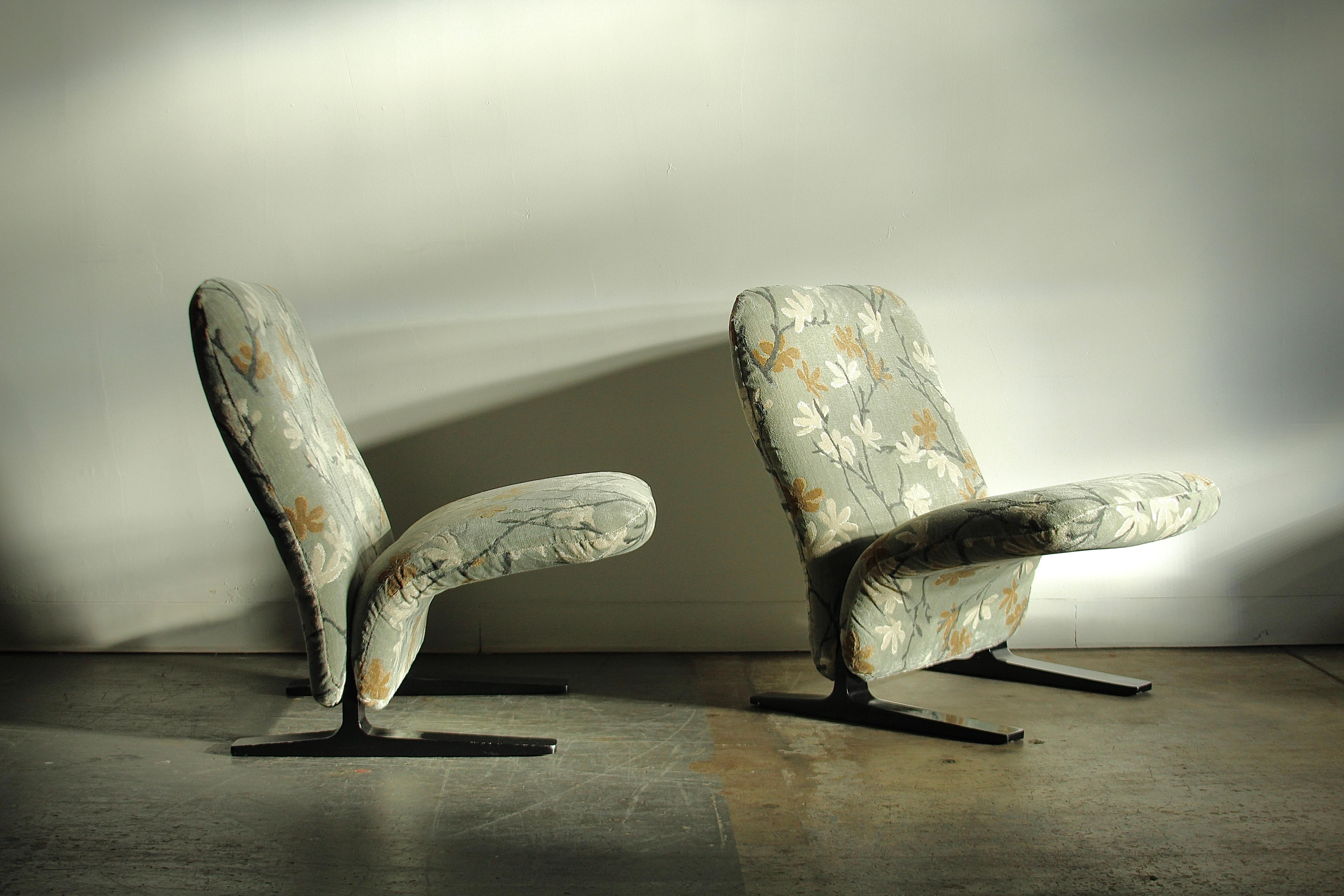 Lacquered Pierre Paulin Floral Velvet 