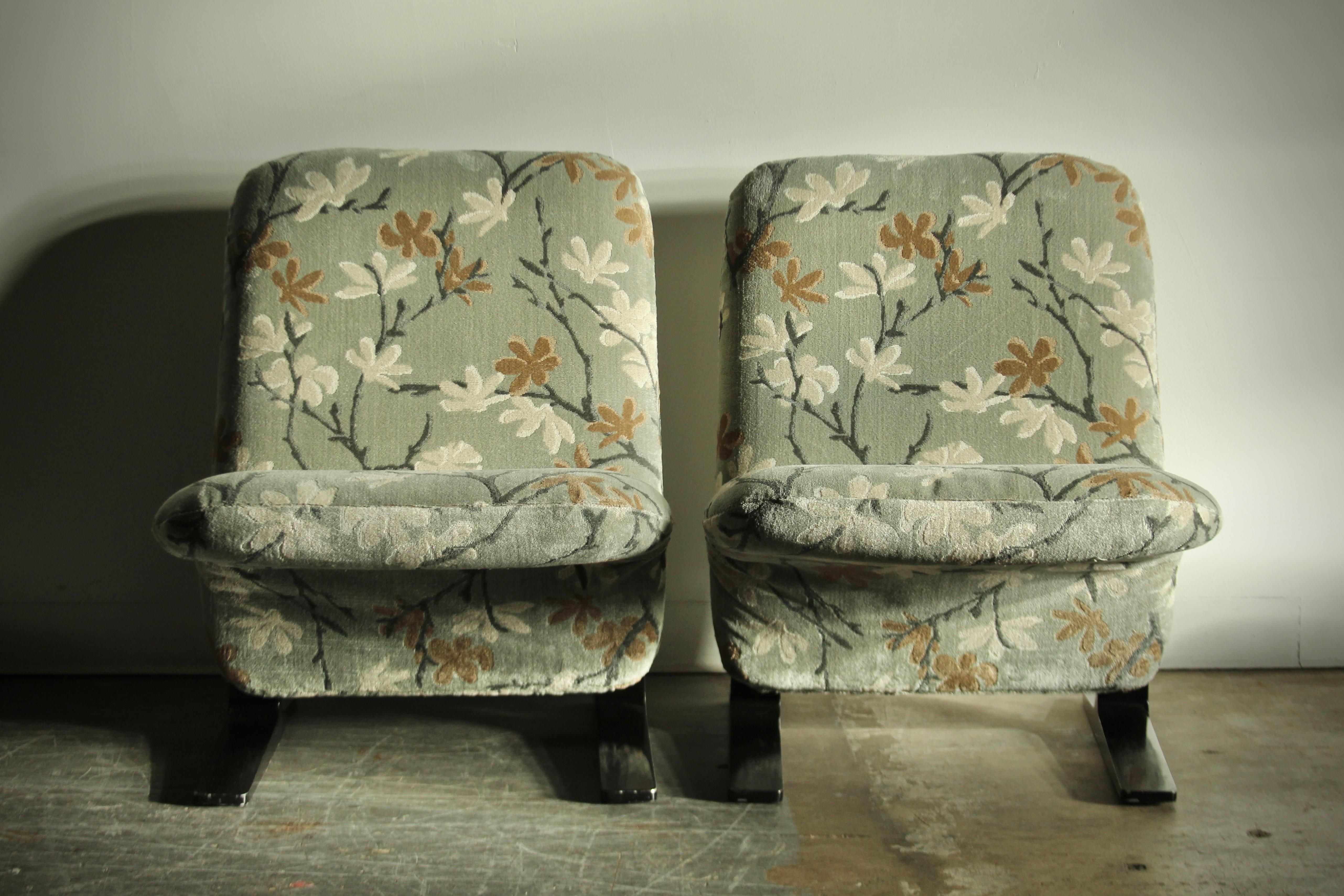 Aluminum Pierre Paulin Floral Velvet 