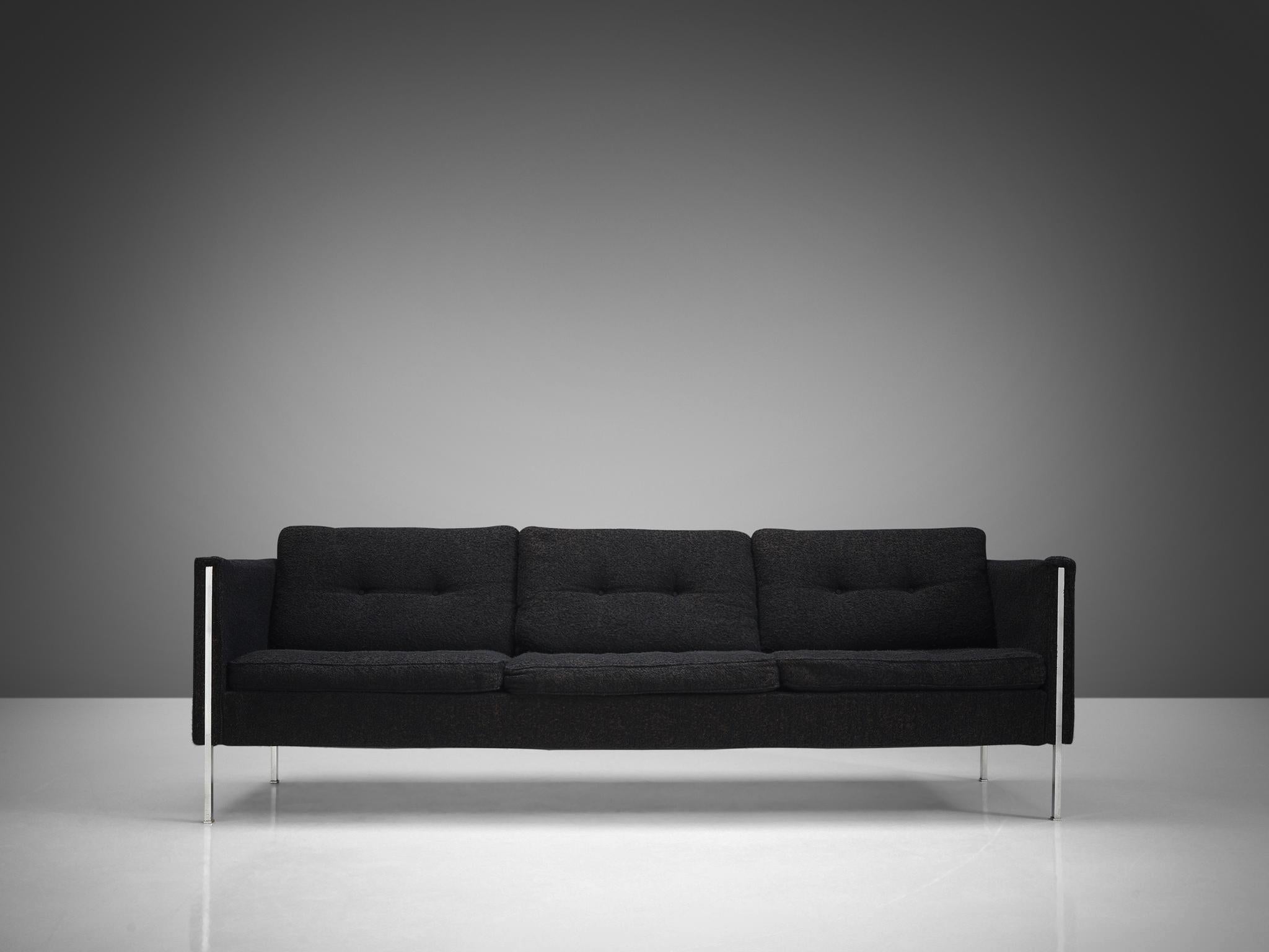 Mid-Century Modern Pierre Paulin for Artifort Sofa in Black Upholstery For Sale