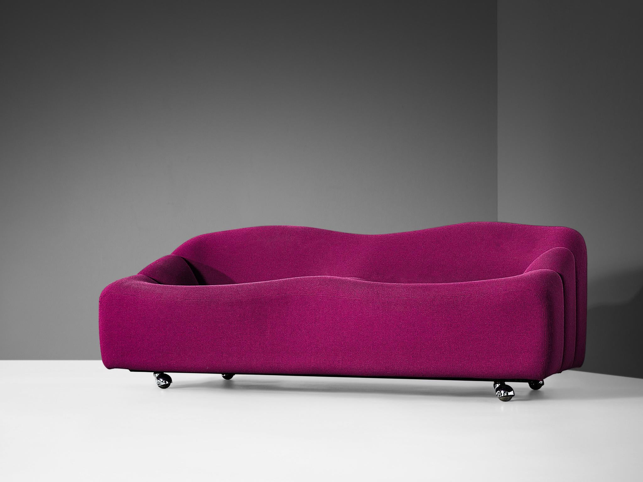 Pierre Paulin for Artifort ´ABCD´ Settee in Fuchsia Upholstery  In Good Condition For Sale In Waalwijk, NL