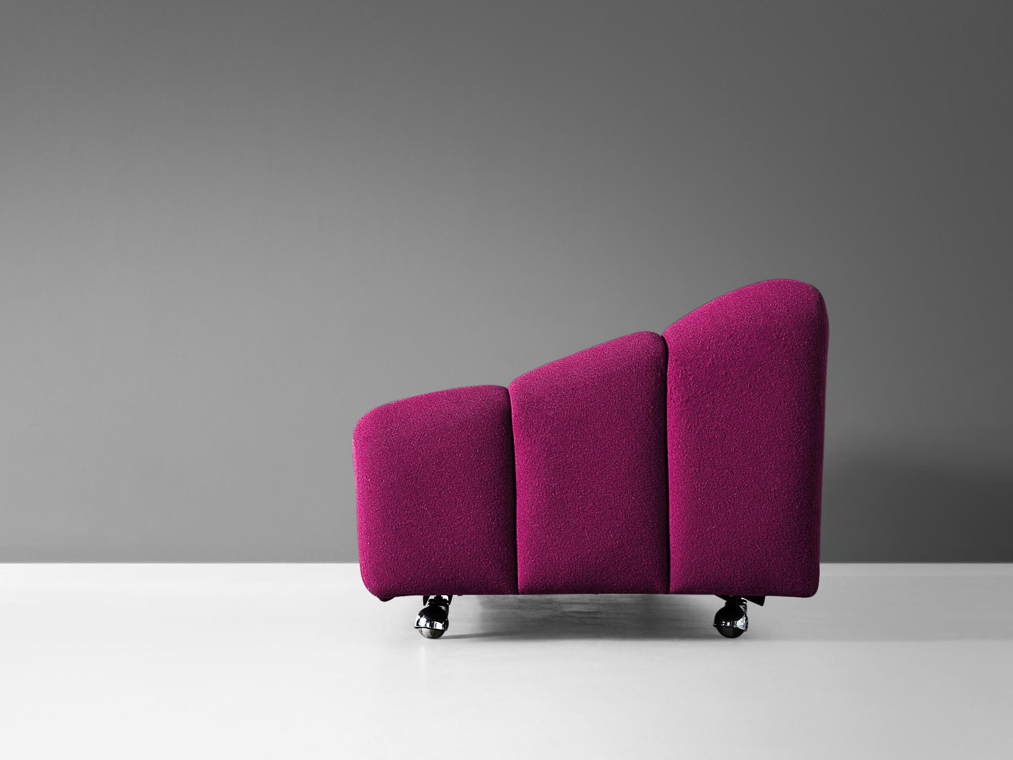 Mid-Century Modern Pierre Paulin for Artifort ´ABCD´ Settee in Fuchsia Upholstery