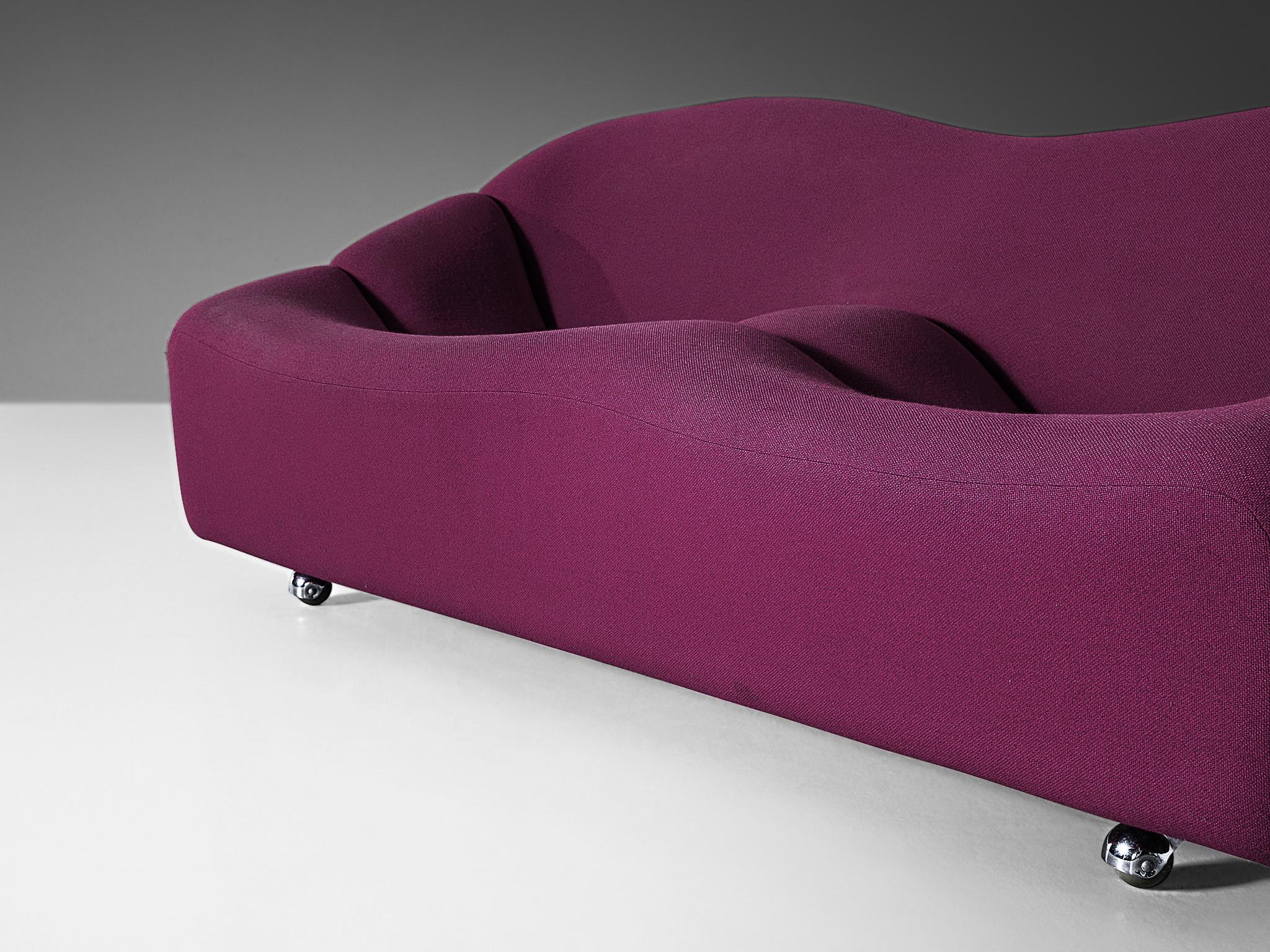 Mid-Century Modern Pierre Paulin for Artifort ´ABCD´ Two Seat Sofa in Purple Upholstery 