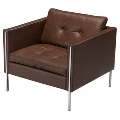 Pierre Paulin for Artifort Armchair Model '442' in Brown Leather 