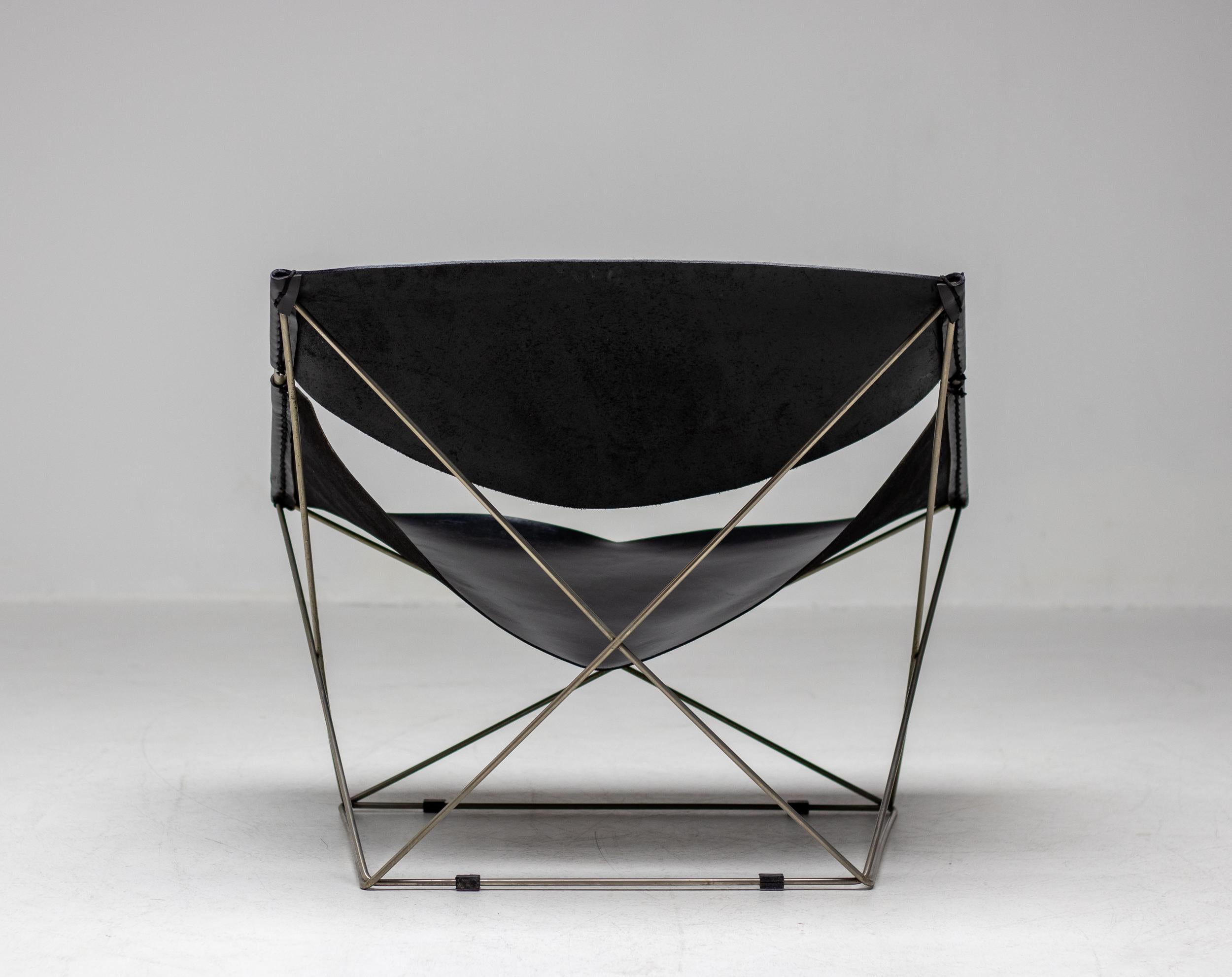 Mid-20th Century Pierre Paulin for Artifort 'Butterfly' Chair in Original Black Leather