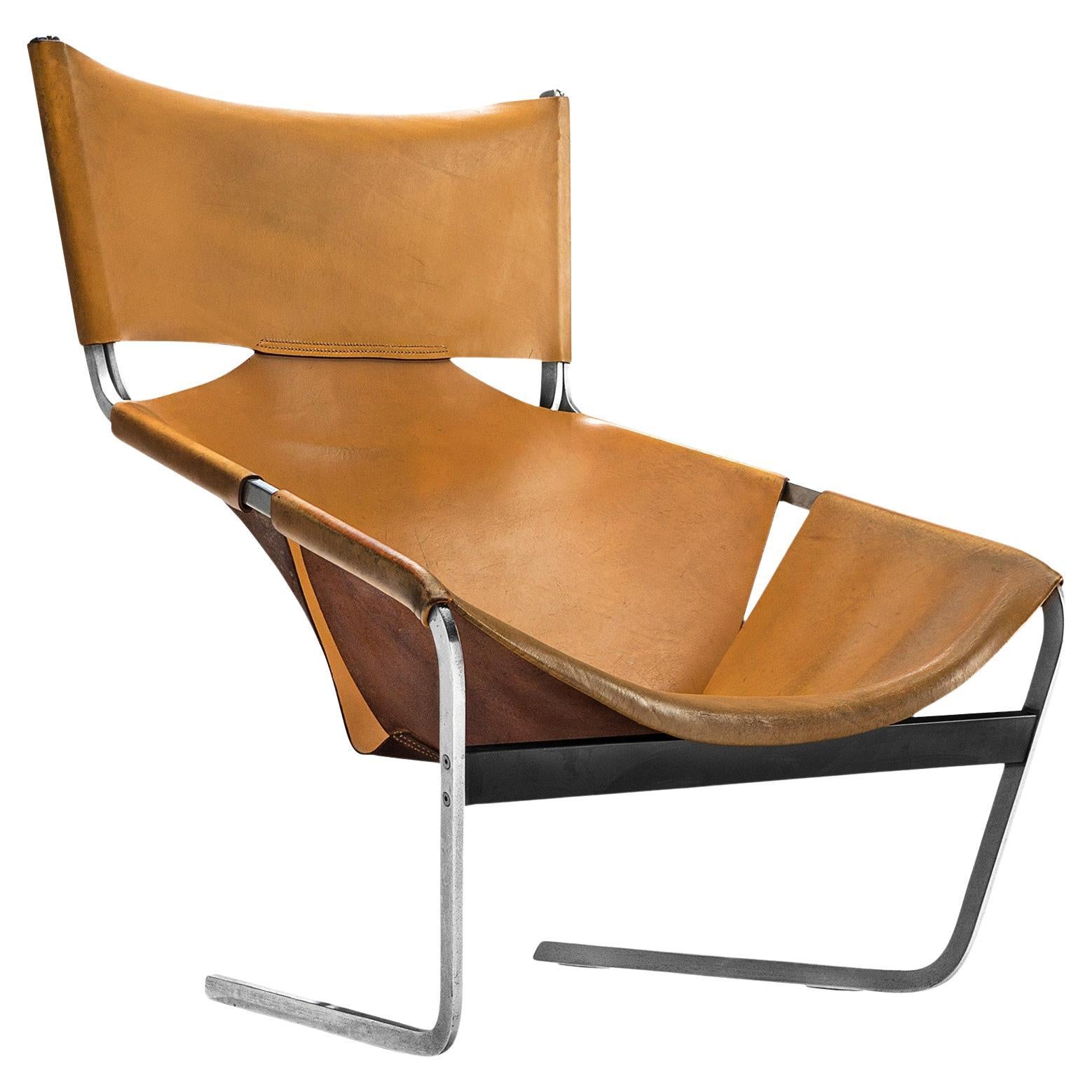 Pierre Paulin for Artifort 'F-444' Easy Chair in Cognac Leather  For Sale