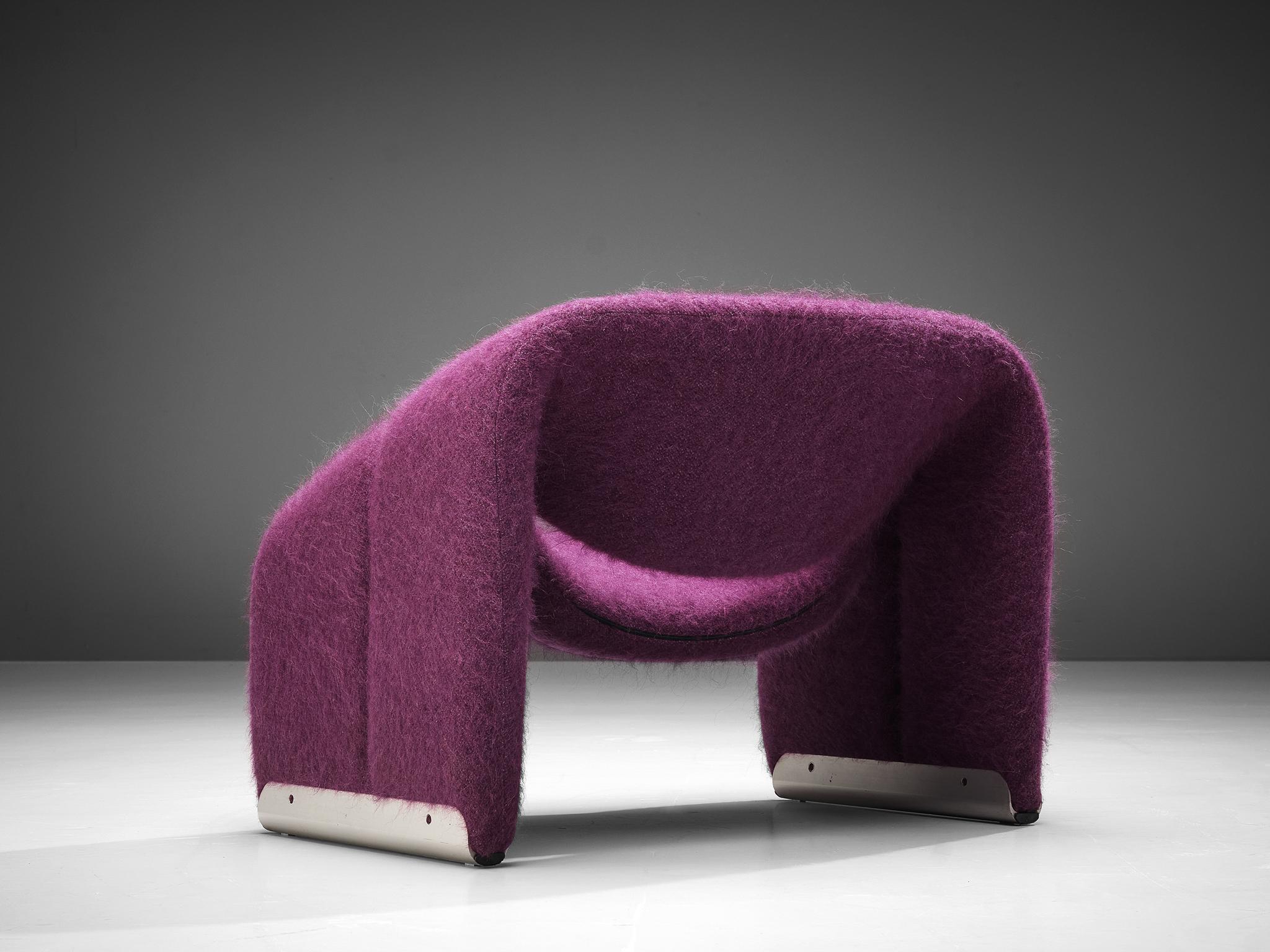 Late 20th Century Pierre Paulin for Artifort 'Groovy' Lounge Chair in Purple Pierre Frey Fabric