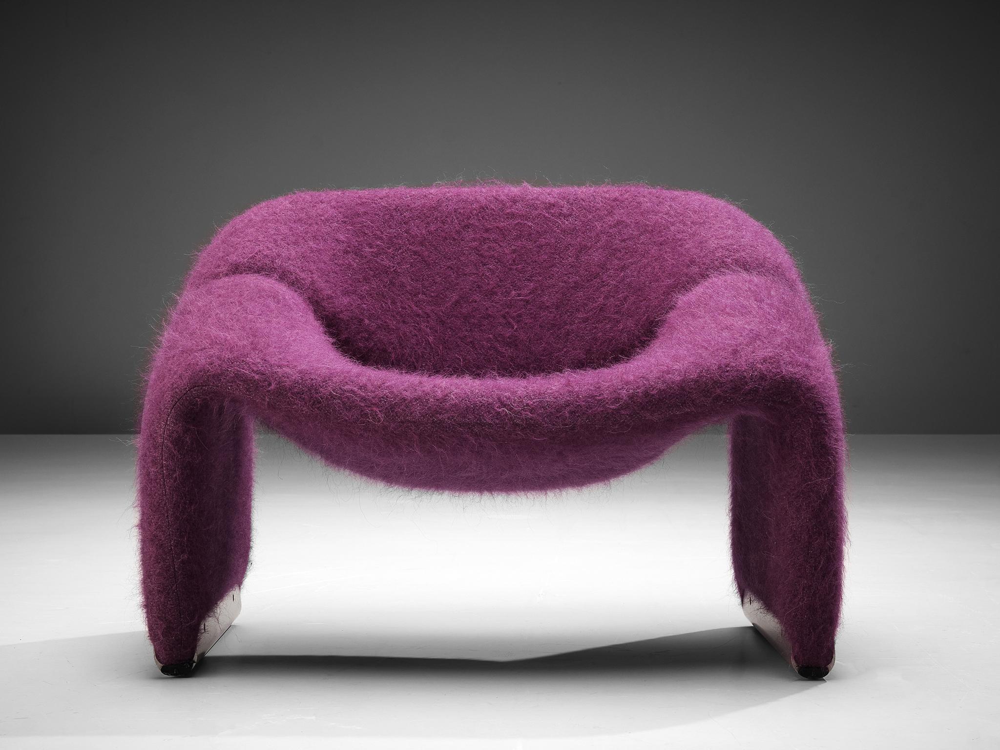 Pierre Paulin for Artifort 'Groovy' Lounge Chair in Purple Pierre Frey Fabric 1