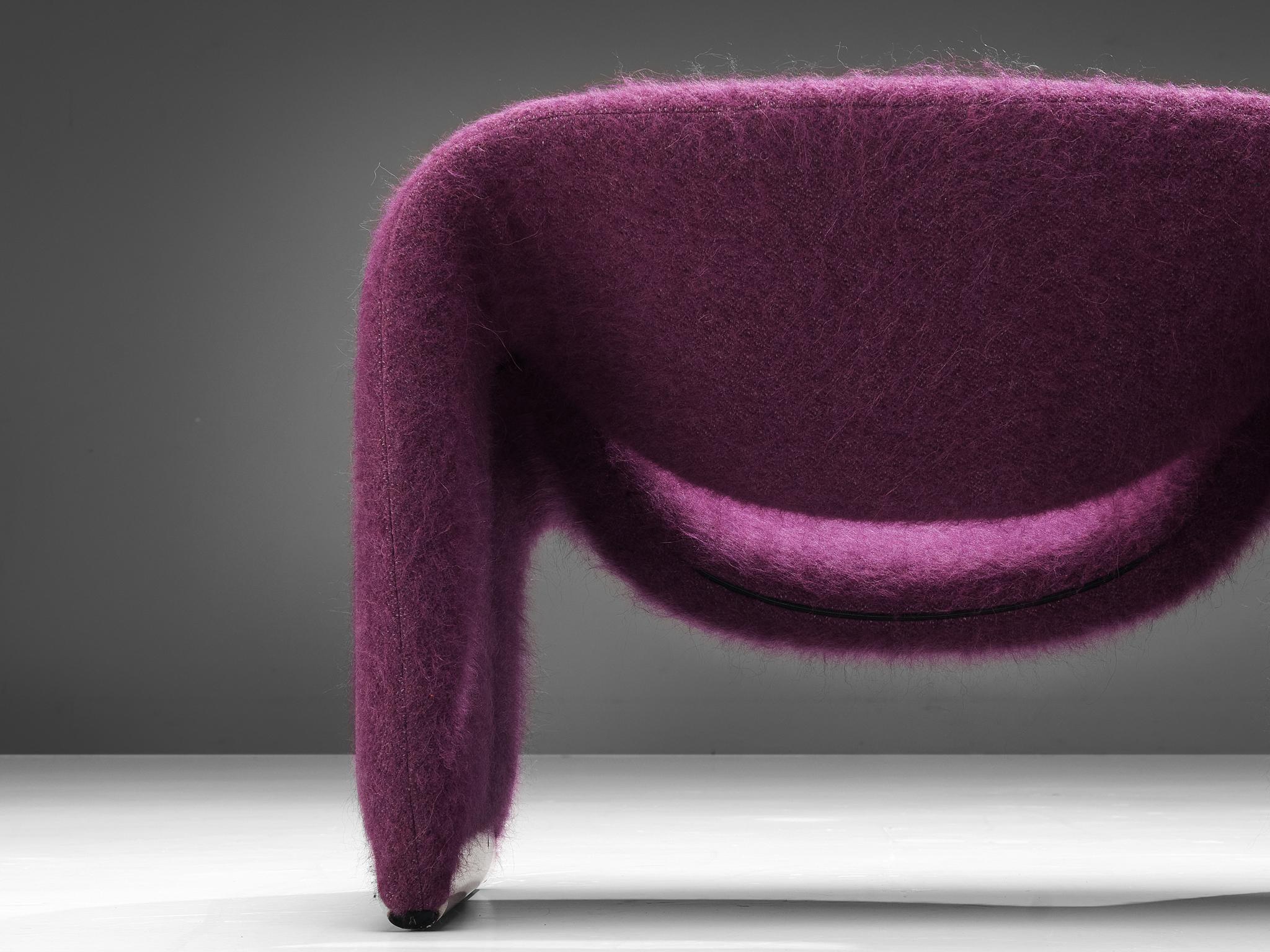 Pierre Paulin for Artifort 'Groovy' Lounge Chair in Purple Pierre Frey Fabric 2