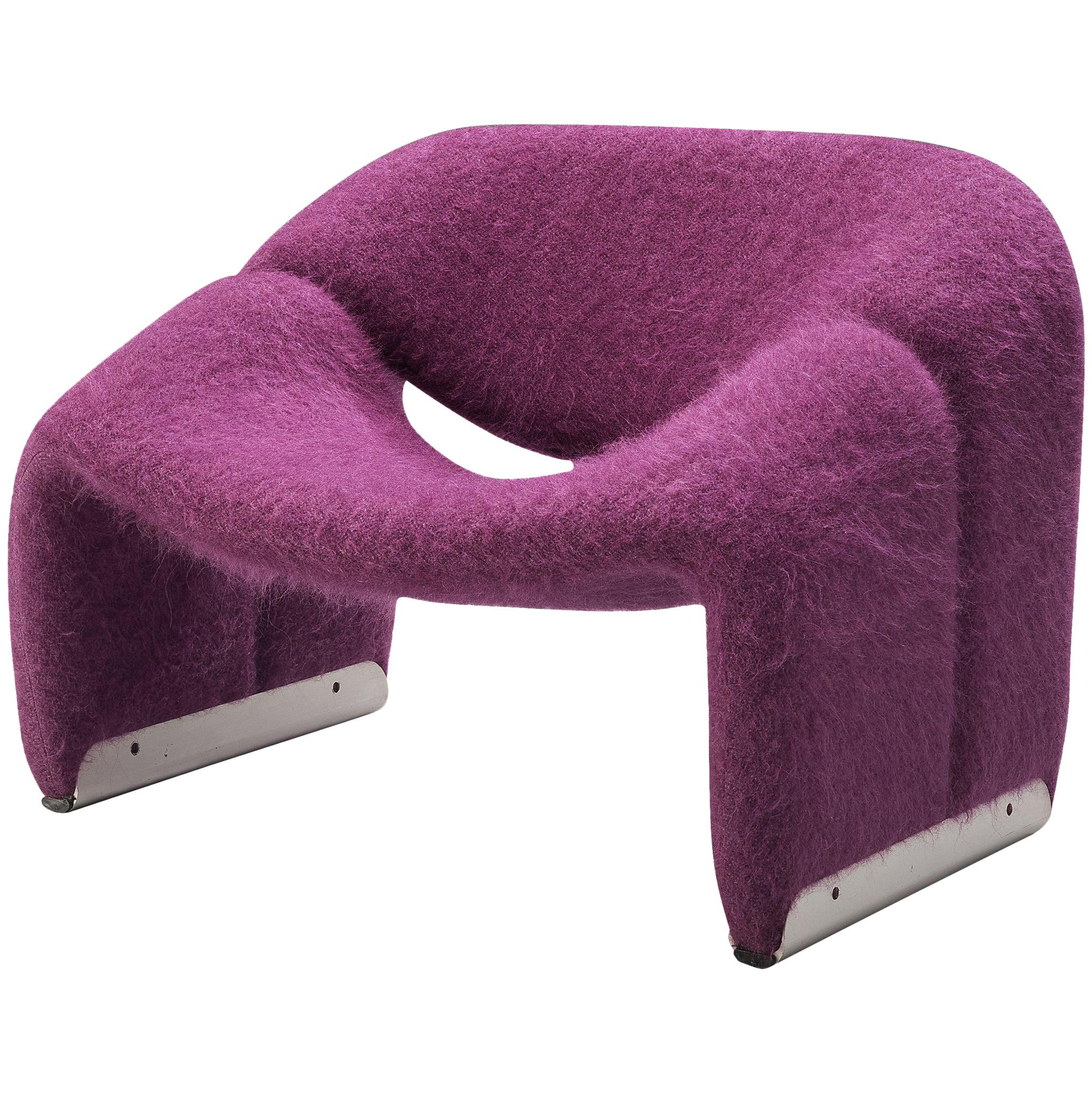 Pierre Paulin for Artifort 'Groovy' Lounge Chair in Purple Pierre Frey Fabric