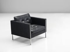 Pierre Paulin for Artifort Lounge Chair in Black Leather