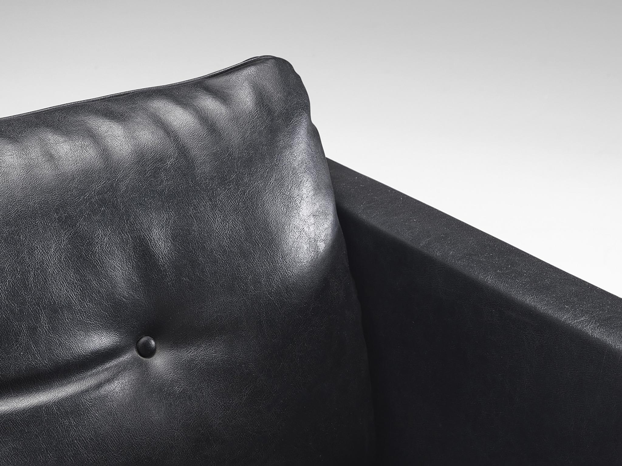 Pierre Paulin für Artifort, Loungesessel aus schwarzem Leder  im Zustand „Gut“ im Angebot in Waalwijk, NL
