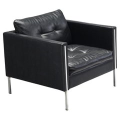 Pierre Paulin for Artifort Lounge Chair in Black Leather 