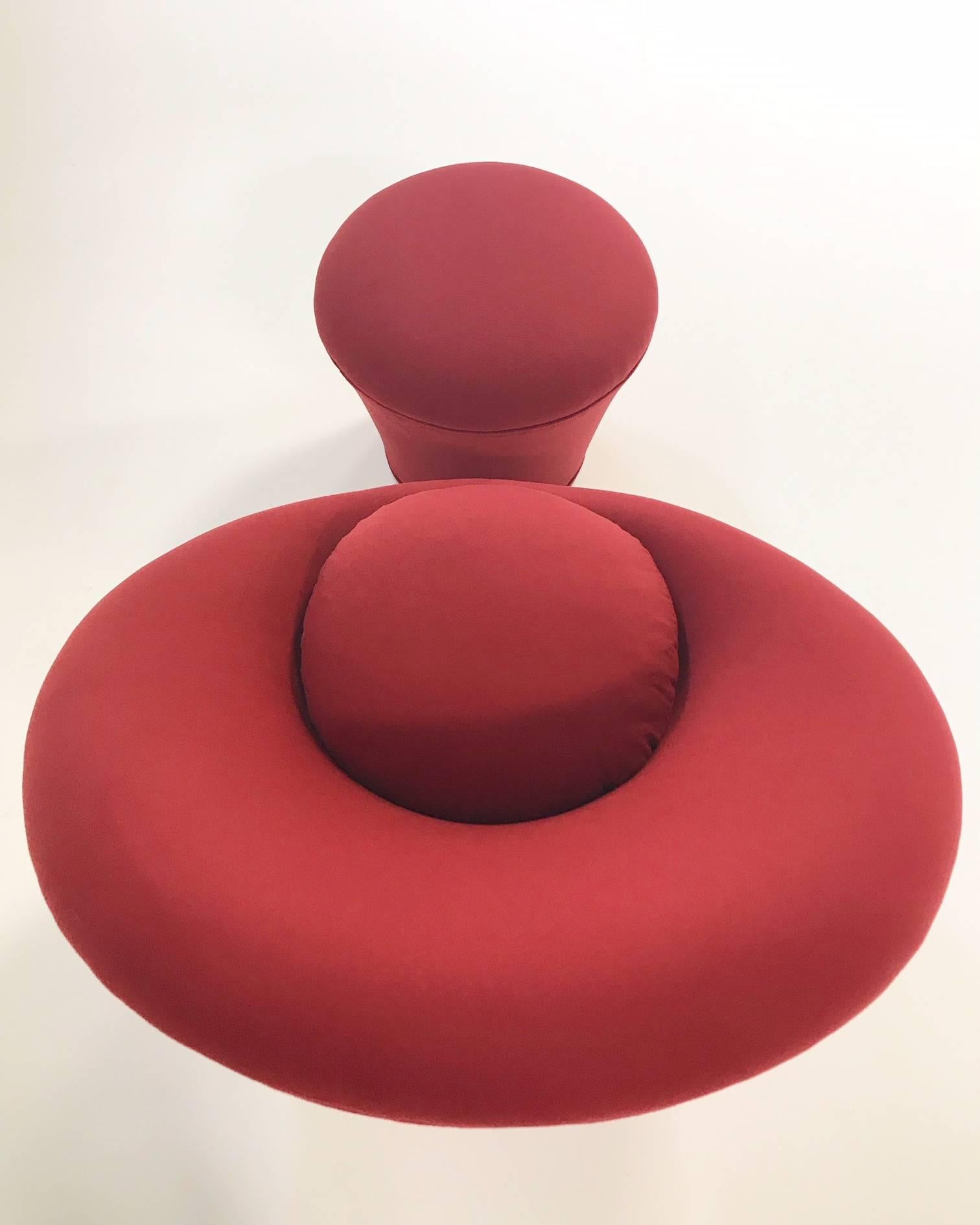 Pierre Paulin for Artifort Mushroom Chair Restored in Loro Piana Cashmere In Excellent Condition In SAINT LOUIS, MO